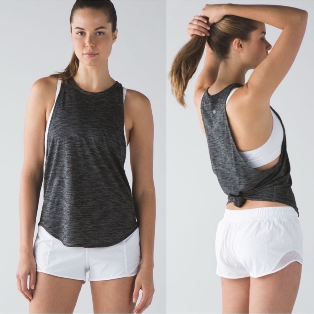 Lululemon Sweat Date Heathered Grey Athletic Tank Top Shirt Running Fitness Gym - Picture 1 of 7